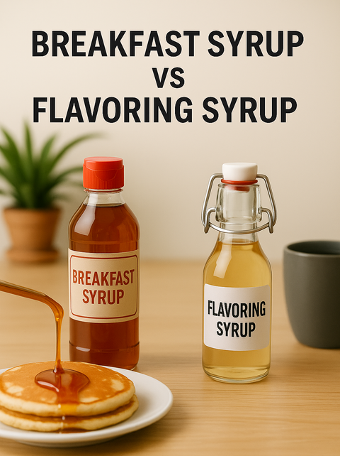 Types of syrup for coffee and pancakes