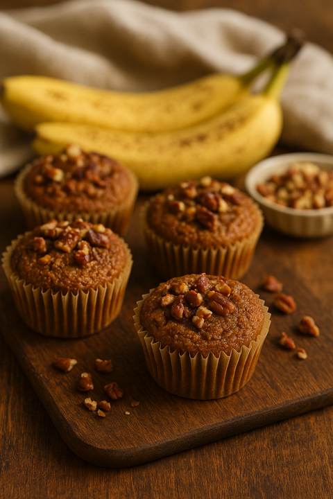 Grain-Free Banana Nut Muffins with All-Natural Syrup
